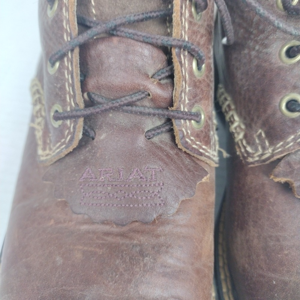ARIAT Leather Boots Women's 9 B Canyon Lace-Up Brown Work Hiking - Picture 9 of 11